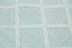 Nepal Geometric Mavi Geometrik Yün Pamuk El Dokuma Halısı 244x305 Agacan