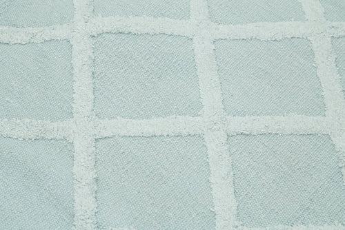 Nepal Geometric Mavi Geometrik Yün Pamuk El Dokuma Halısı 244x305 Agacan