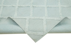 Nepal Geometric Mavi Geometrik Yün Pamuk El Dokuma Halısı 244x305 Agacan