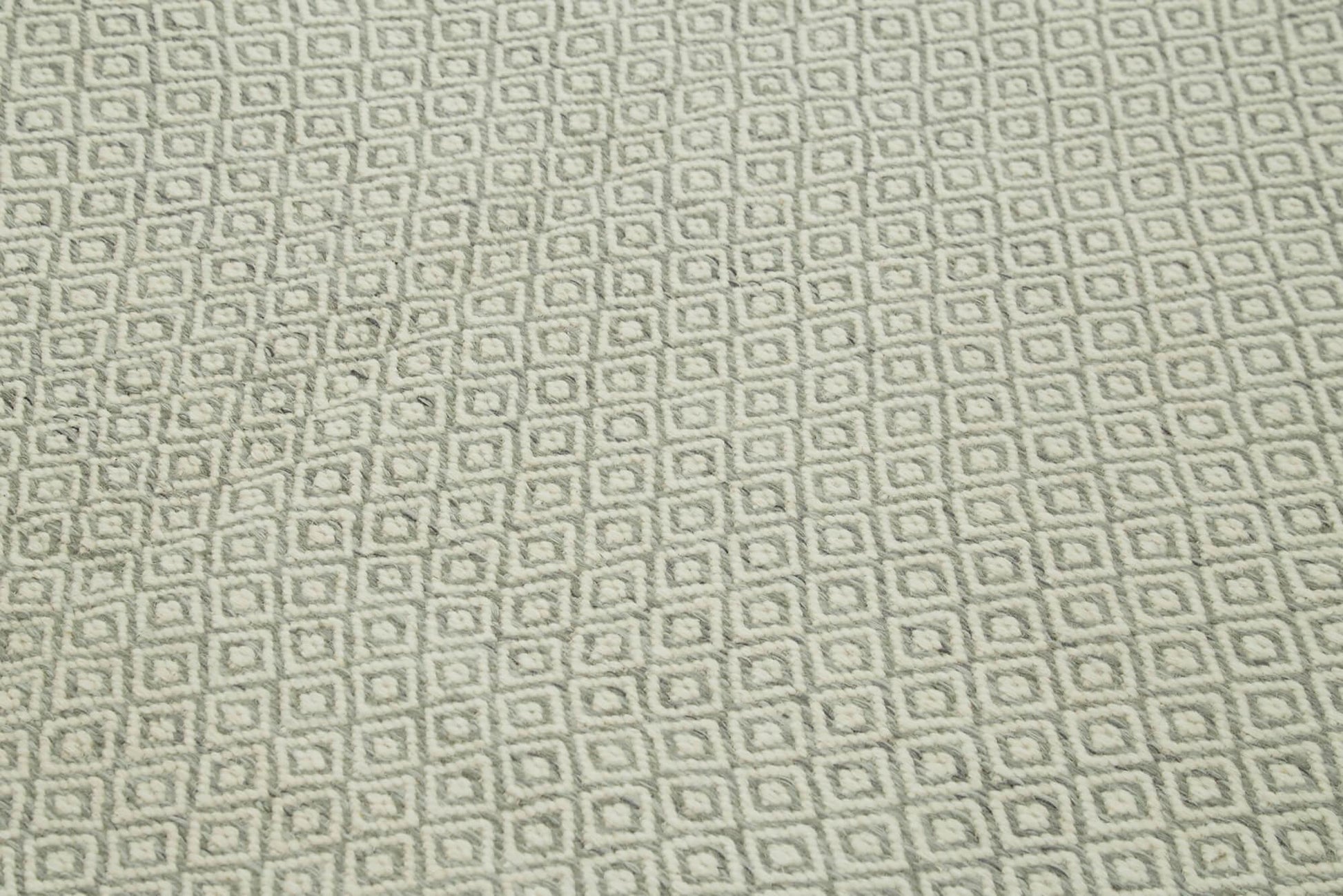 Nepal Geometric Gri Geometrik Yün Pamuk El Dokuma Halısı 246x305 Agacan