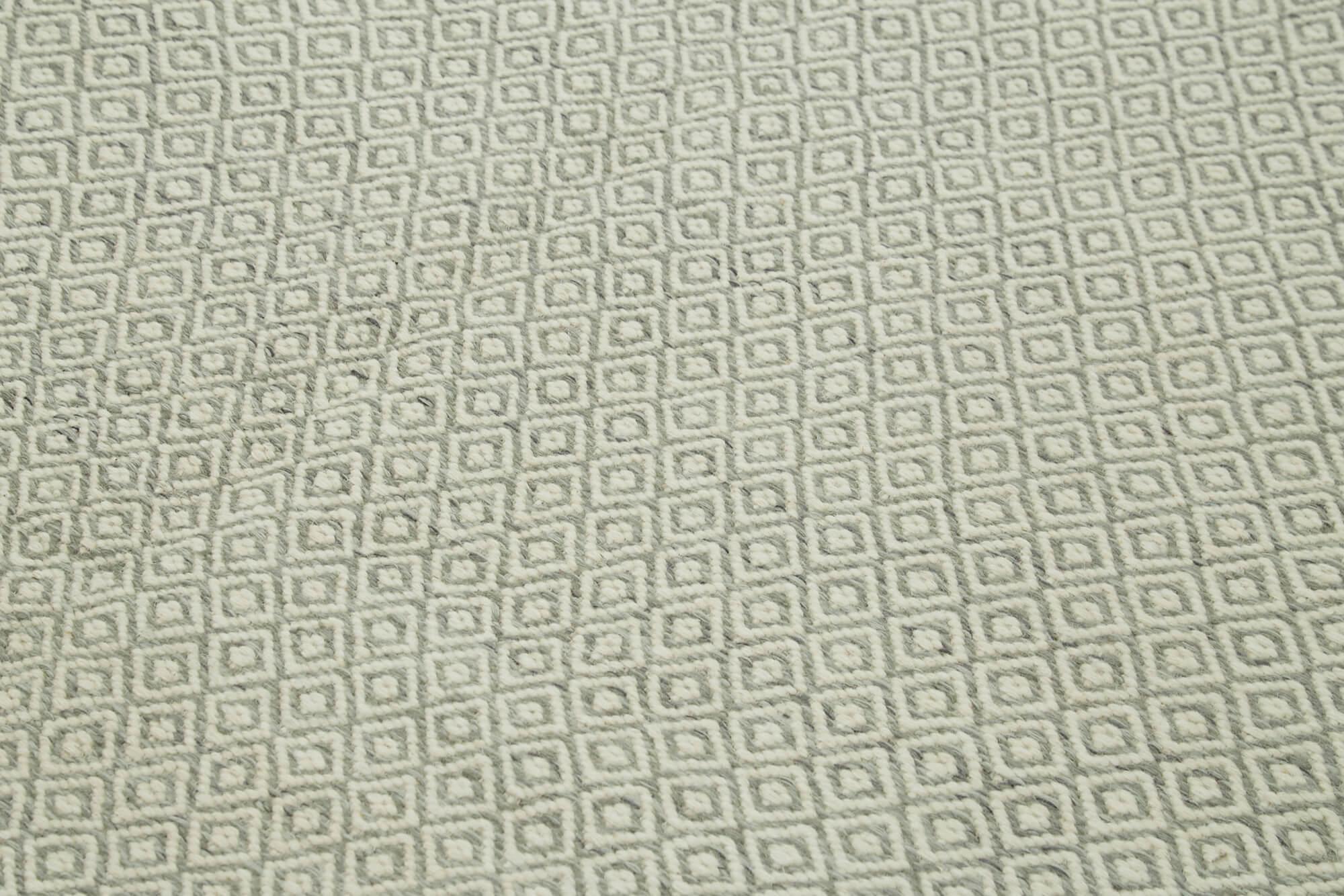Nepal Geometric Gri Geometrik Yün Pamuk El Dokuma Halısı 246x305 Agacan