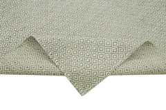 Nepal Geometric Gri Geometrik Yün Pamuk El Dokuma Halısı 246x305 Agacan