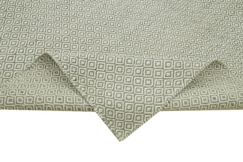 Nepal Geometric Gri Geometrik Yün Pamuk El Dokuma Halısı 246x305 Agacan