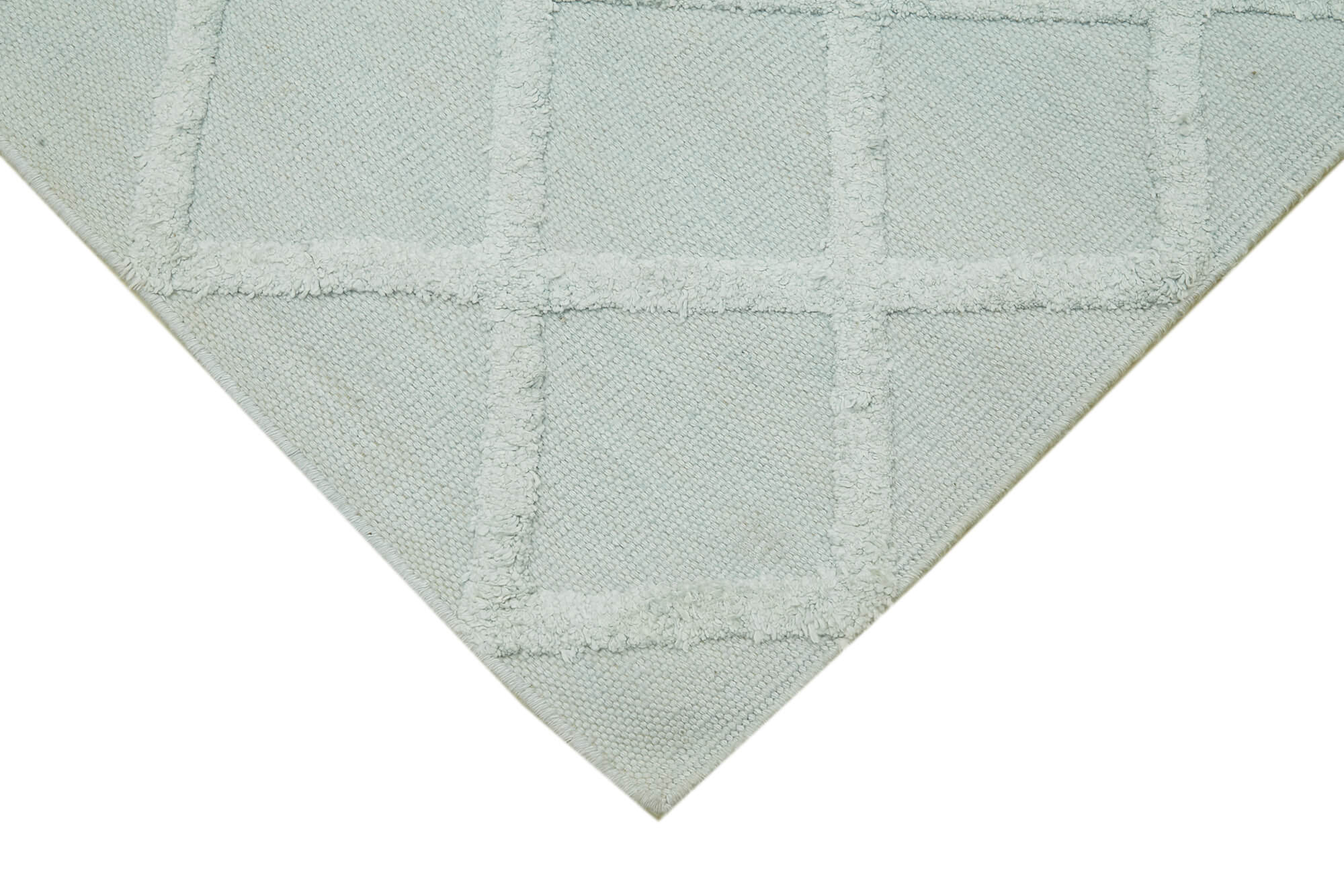 Nepal Geometric Mavi Geometrik Yün Pamuk El Dokuma Halısı 246x305 Agacan