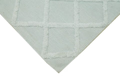 Nepal Geometric Mavi Geometrik Yün Pamuk El Dokuma Halısı 246x305 Agacan