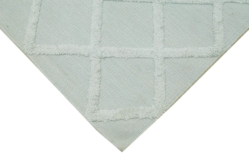 Nepal Geometric Mavi Geometrik Yün Pamuk El Dokuma Halısı 246x305 Agacan