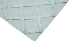 Nepal Geometric Mavi Geometrik Yün Pamuk El Dokuma Halısı 246x305 Agacan