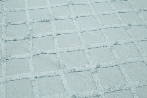 Nepal Geometric Mavi Geometrik Yün Pamuk El Dokuma Halısı 246x305 Agacan