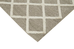 Nepal Geometric Bej Geometrik Yün Pamuk El Dokuma Halısı 246x305 Agacan