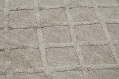 Nepal Geometric Kahverengi Geometrik Yün Pamuk El Dokuma Halısı 246x305 Agacan