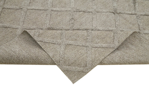 Nepal Geometric Kahverengi Geometrik Yün Pamuk El Dokuma Halısı 246x305 Agacan