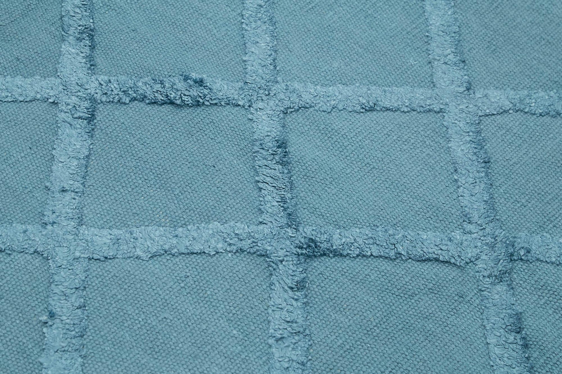 Nepal Geometric Mavi Geometrik Yün Pamuk El Dokuma Halısı 246x305 Agacan