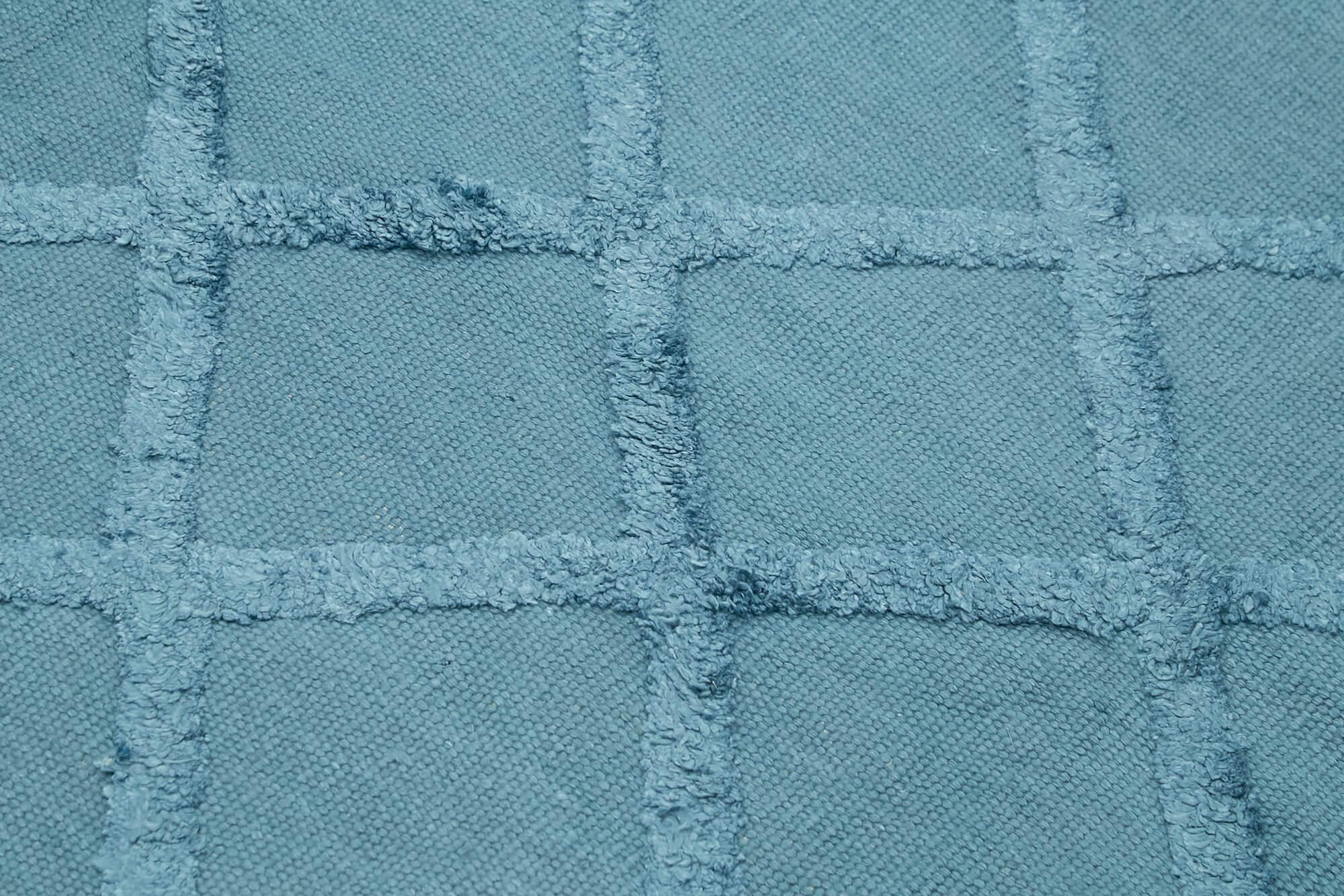 Nepal Geometric Mavi Geometrik Yün Pamuk El Dokuma Halısı 246x305 Agacan
