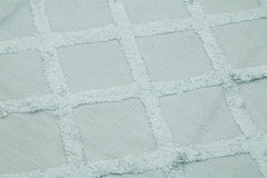 Nepal Geometric Mavi Geometrik Yün Pamuk El Dokuma Halısı 246x305 Agacan