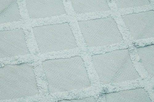 Nepal Geometric Mavi Geometrik Yün Pamuk El Dokuma Halısı 246x305 Agacan