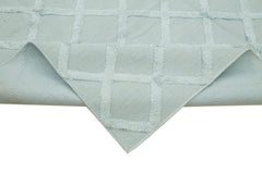 Nepal Geometric Mavi Geometrik Yün Pamuk El Dokuma Halısı 246x305 Agacan