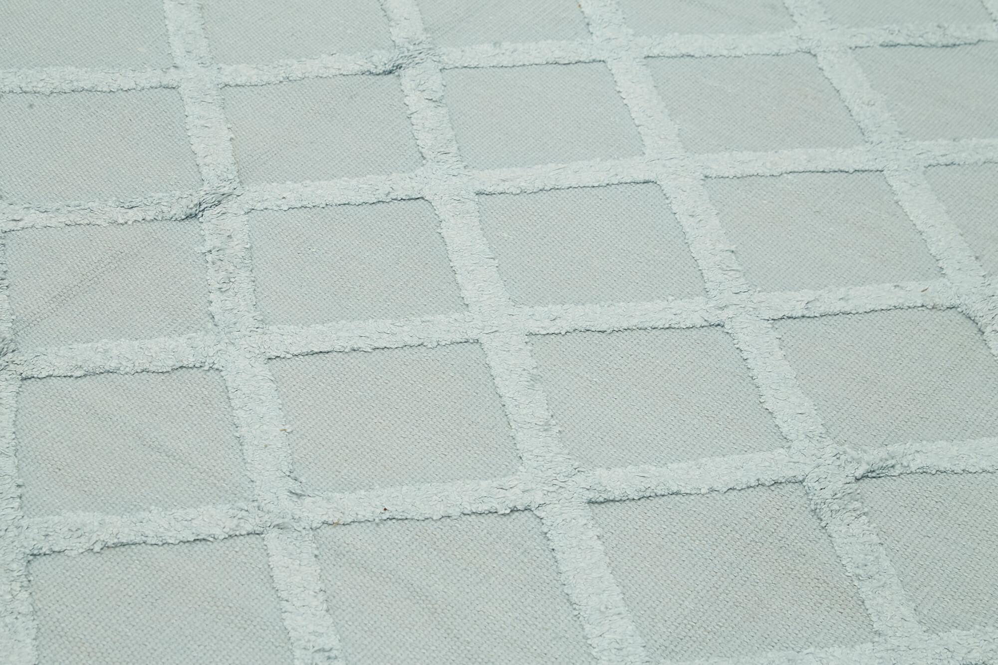 Nepal Geometric Mavi Geometrik Yün Pamuk El Dokuma Halısı 246x305 Agacan
