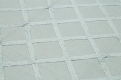 Nepal Geometric Mavi Geometrik Yün Pamuk El Dokuma Halısı 246x305 Agacan