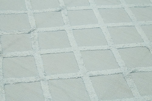 Nepal Geometric Mavi Geometrik Yün Pamuk El Dokuma Halısı 246x305 Agacan