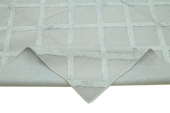 Nepal Geometric Mavi Geometrik Yün Pamuk El Dokuma Halısı 246x305 Agacan