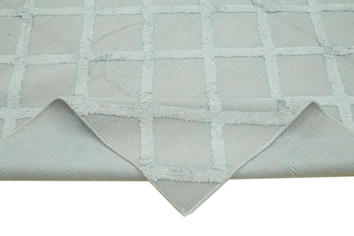 Nepal Geometric Mavi Geometrik Yün Pamuk El Dokuma Halısı 246x305 Agacan