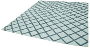 Nepal Geometric Mavi Geometrik Yün Pamuk El Dokuma Halısı 246x305 Agacan
