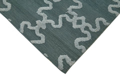 Nepal Geometric Gri Geometrik Yün Pamuk El Dokuma Halısı 244x305 Agacan