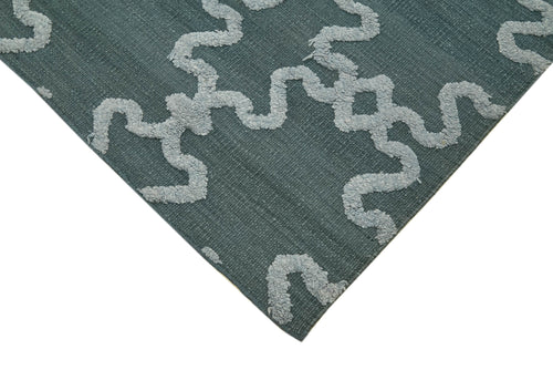 Nepal Geometric Gri Geometrik Yün Pamuk El Dokuma Halısı 244x305 Agacan