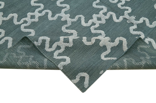 Nepal Geometric Gri Geometrik Yün Pamuk El Dokuma Halısı 244x305 Agacan