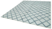 Nepal Geometric Mavi Geometrik Yün Pamuk El Dokuma Halısı 244x305 Agacan