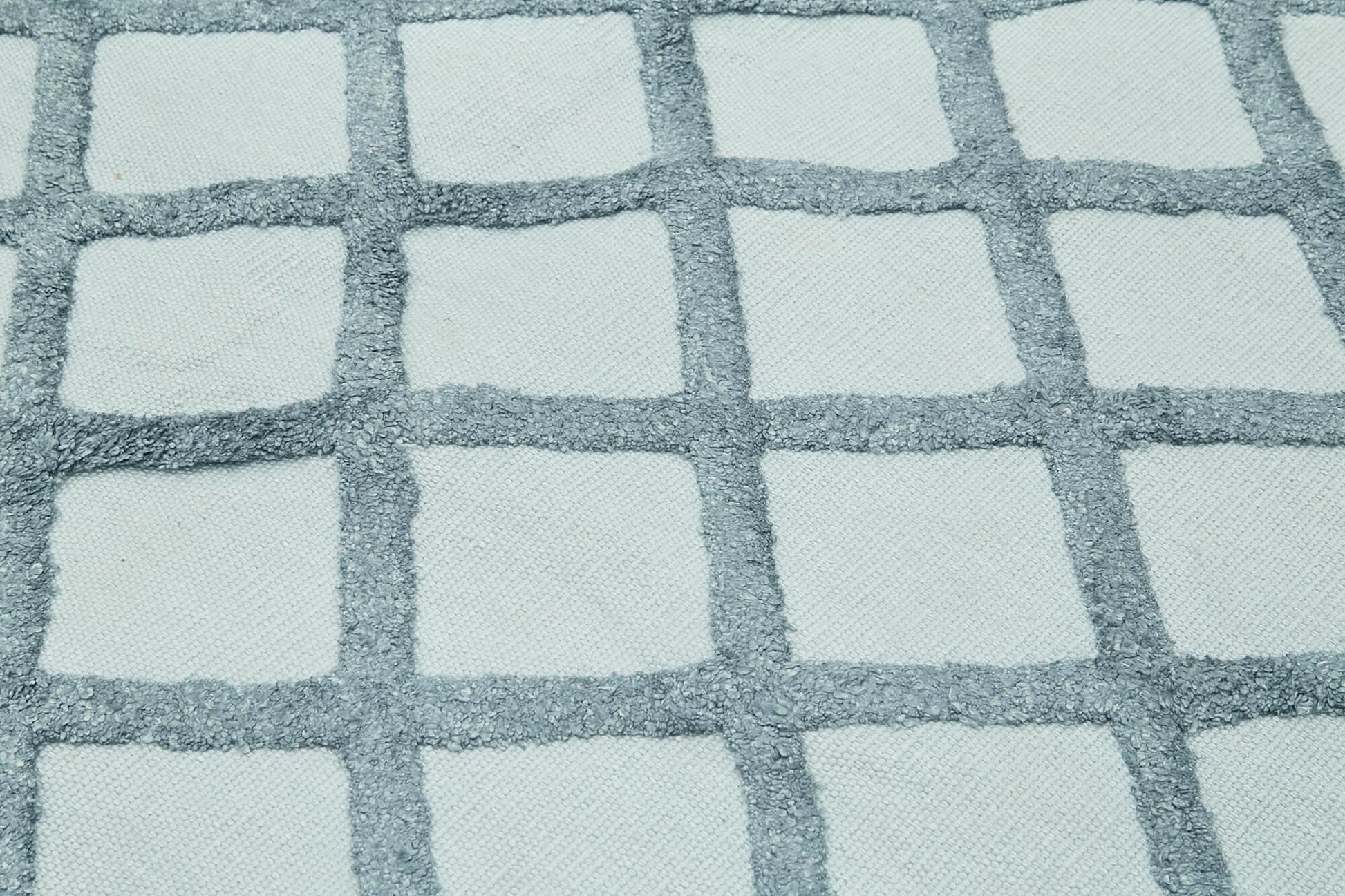 Nepal Geometric Mavi Geometrik Yün Pamuk El Dokuma Halısı 244x305 Agacan