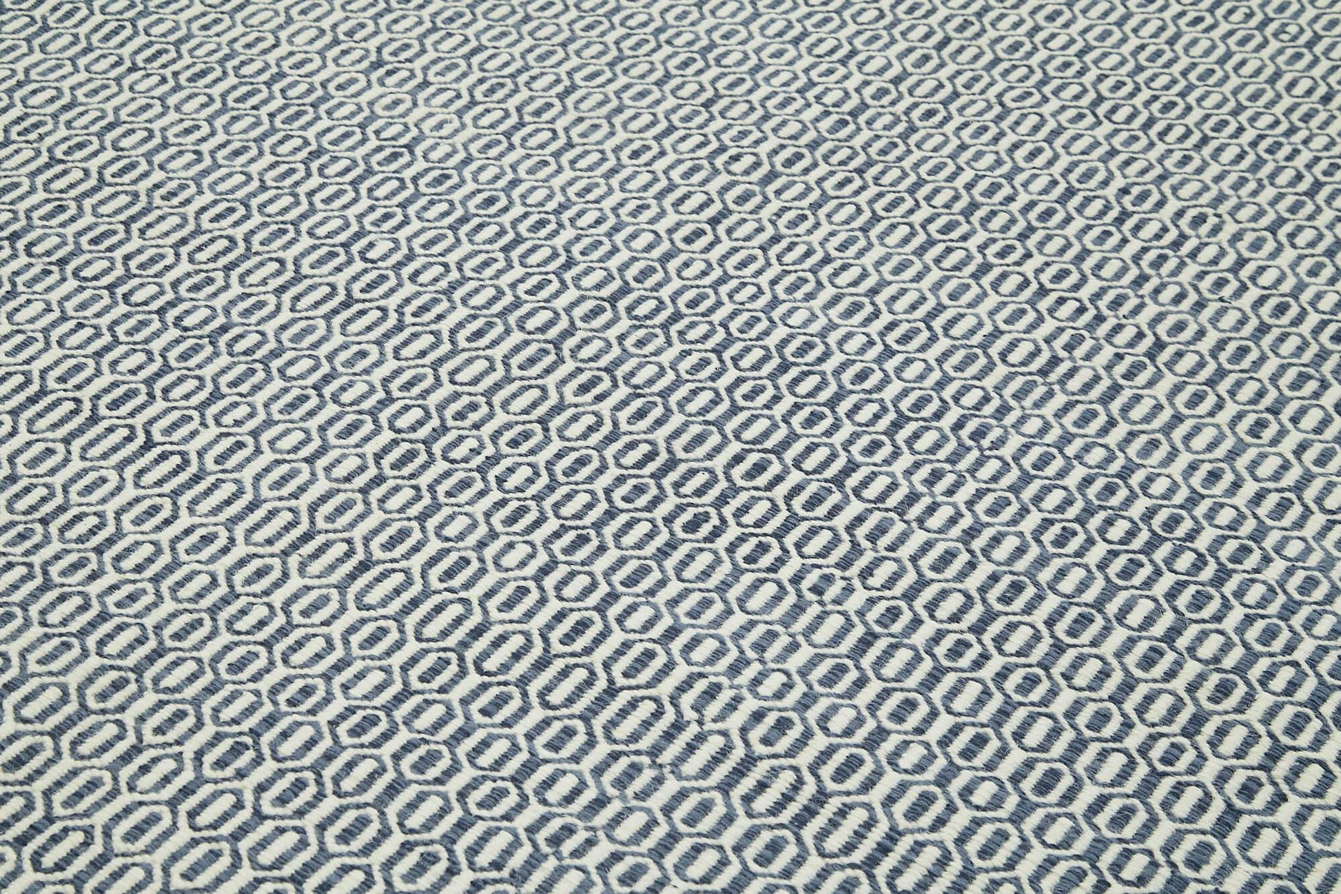 Nepal Geometric Mavi Geometrik Yün Pamuk El Dokuma Halısı 244x305 Agacan