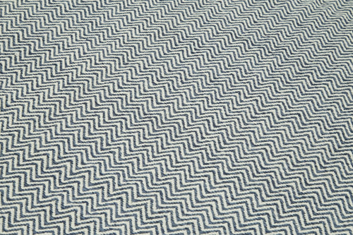 Nepal Geometric Mavi Geometrik Yün Pamuk El Dokuma Halısı 246x305 Agacan