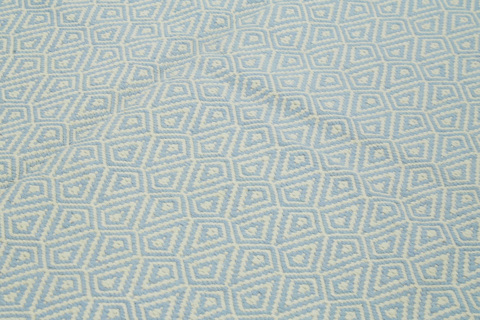 Nepal Geometric Mavi Geometrik Yün Pamuk El Dokuma Halısı 244x305 Agacan