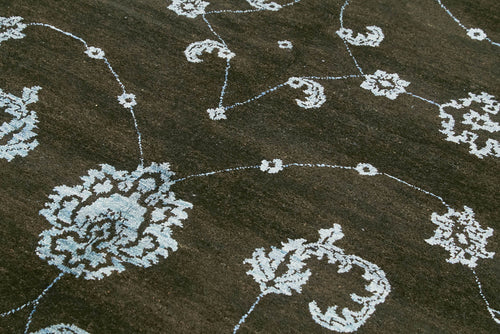 Tebriz Siyah Klasik Pamuk Yün El Dokuma Halısı 188x284 Agacan