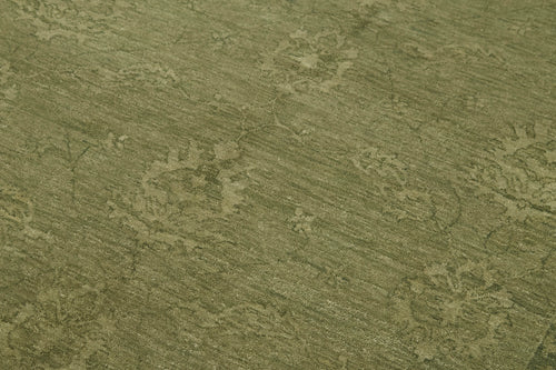 Tebriz Yeşil Klasik Pamuk Yün El Dokuma Halısı 182x275 Agacan