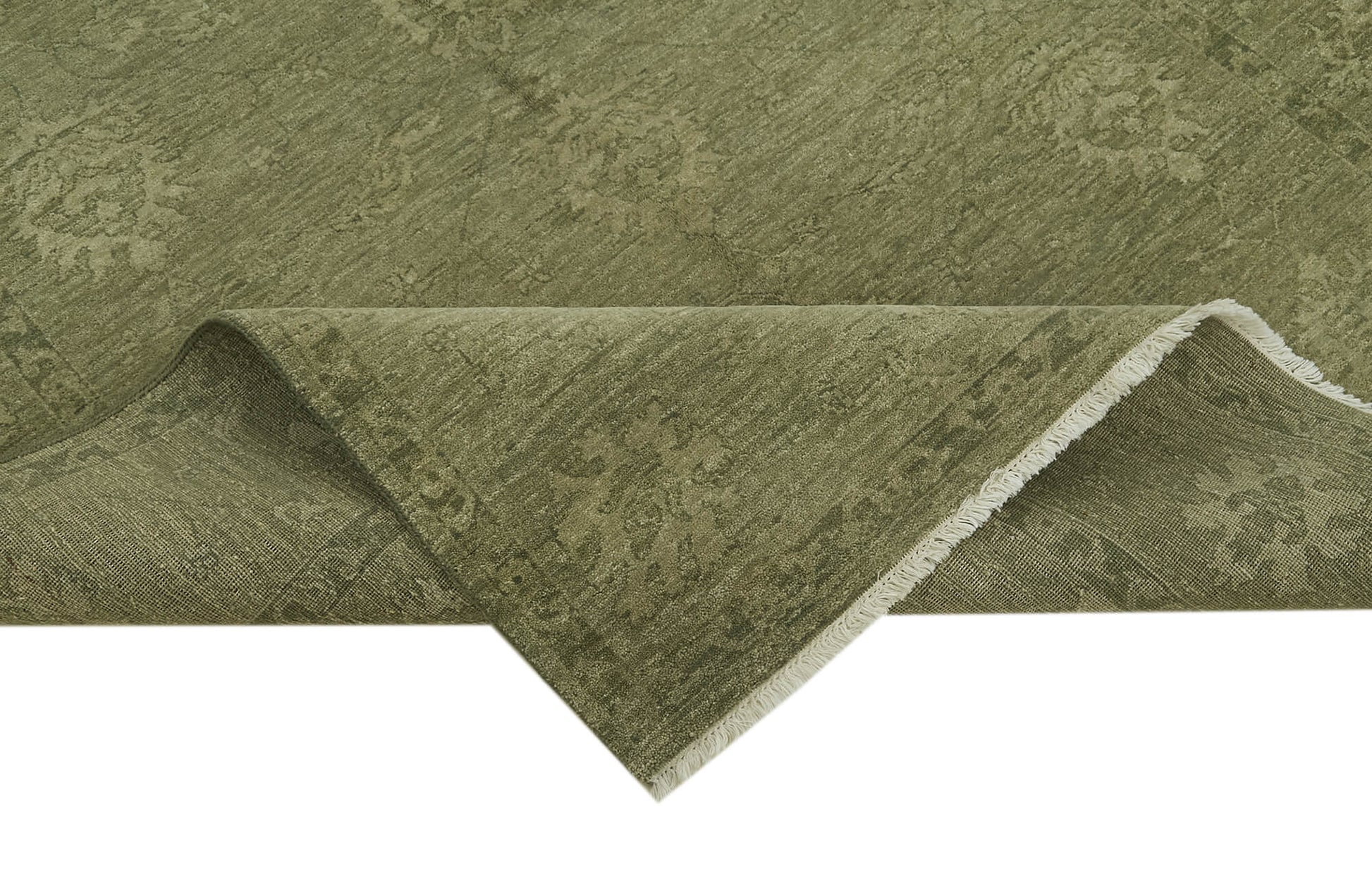 Tebriz Yeşil Klasik Pamuk Yün El Dokuma Halısı 182x275 Agacan