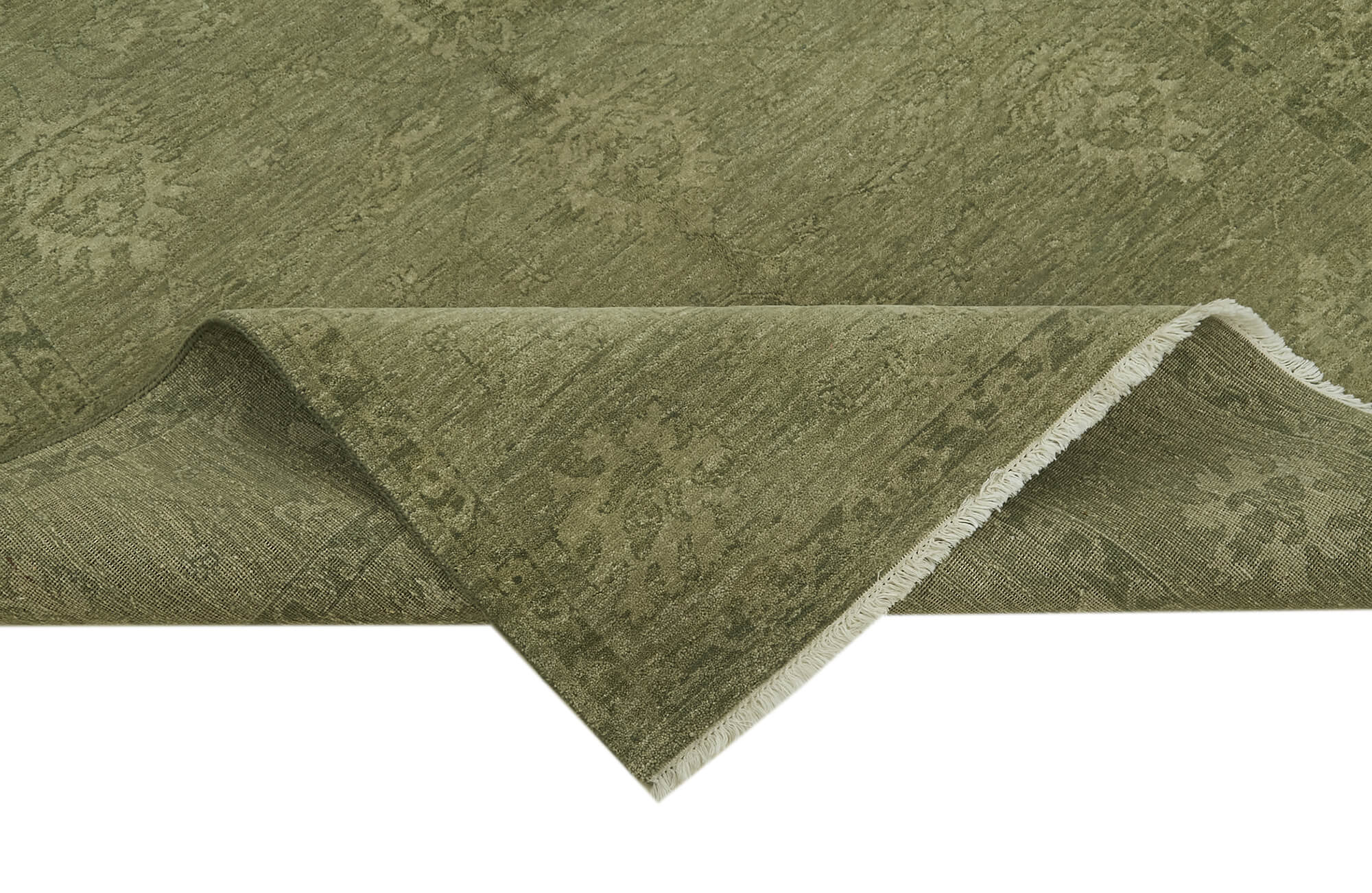 Tebriz Yeşil Klasik Pamuk Yün El Dokuma Halısı 182x275 Agacan