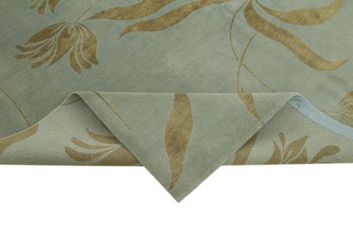 Tebriz Mavi Klasik Pamuk Yün El Dokuma Halısı 244x308 Agacan