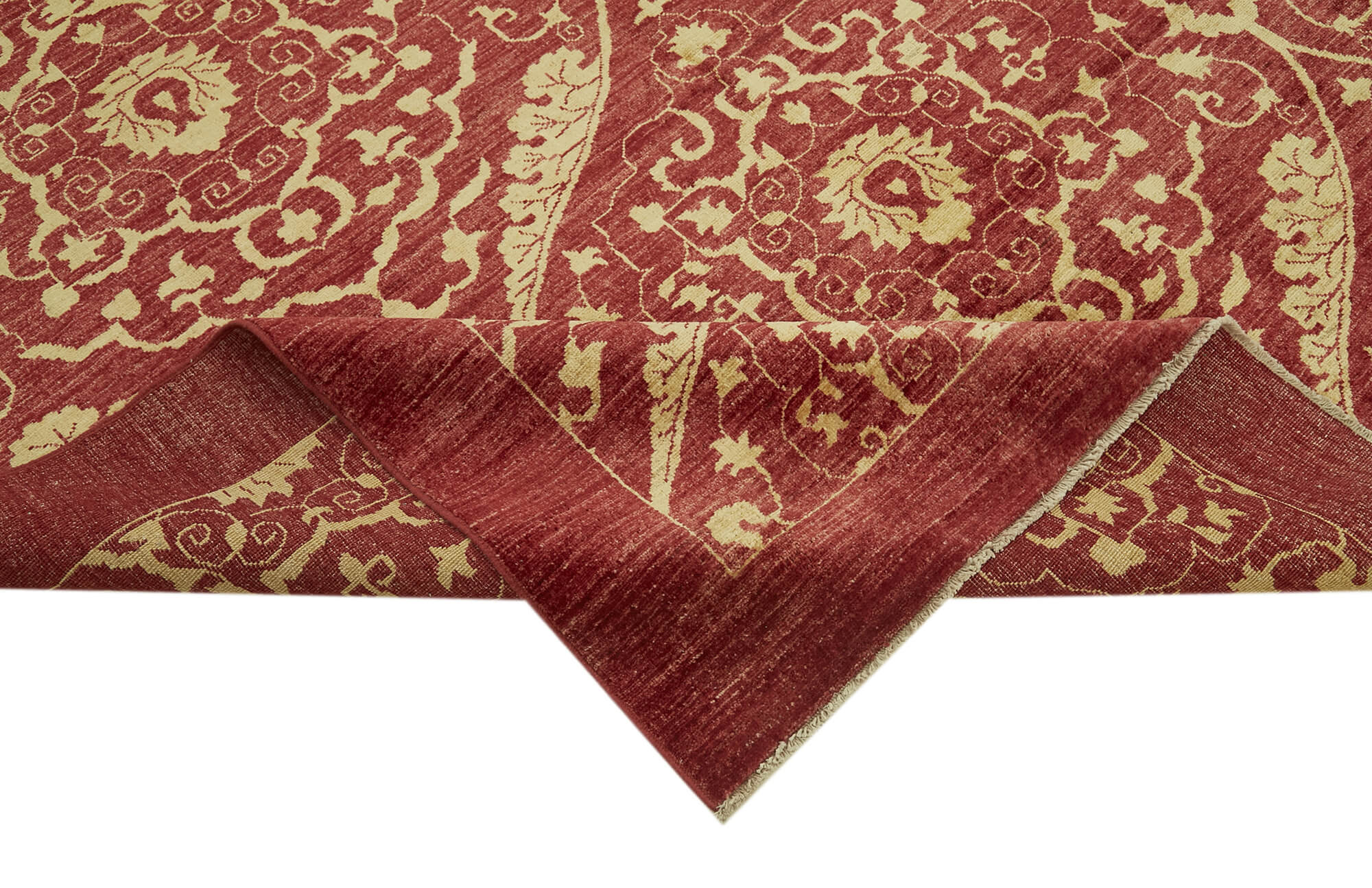 Tebriz Kırmızı Klasik Pamuk Yün El Dokuma Halısı 303x418 Agacan