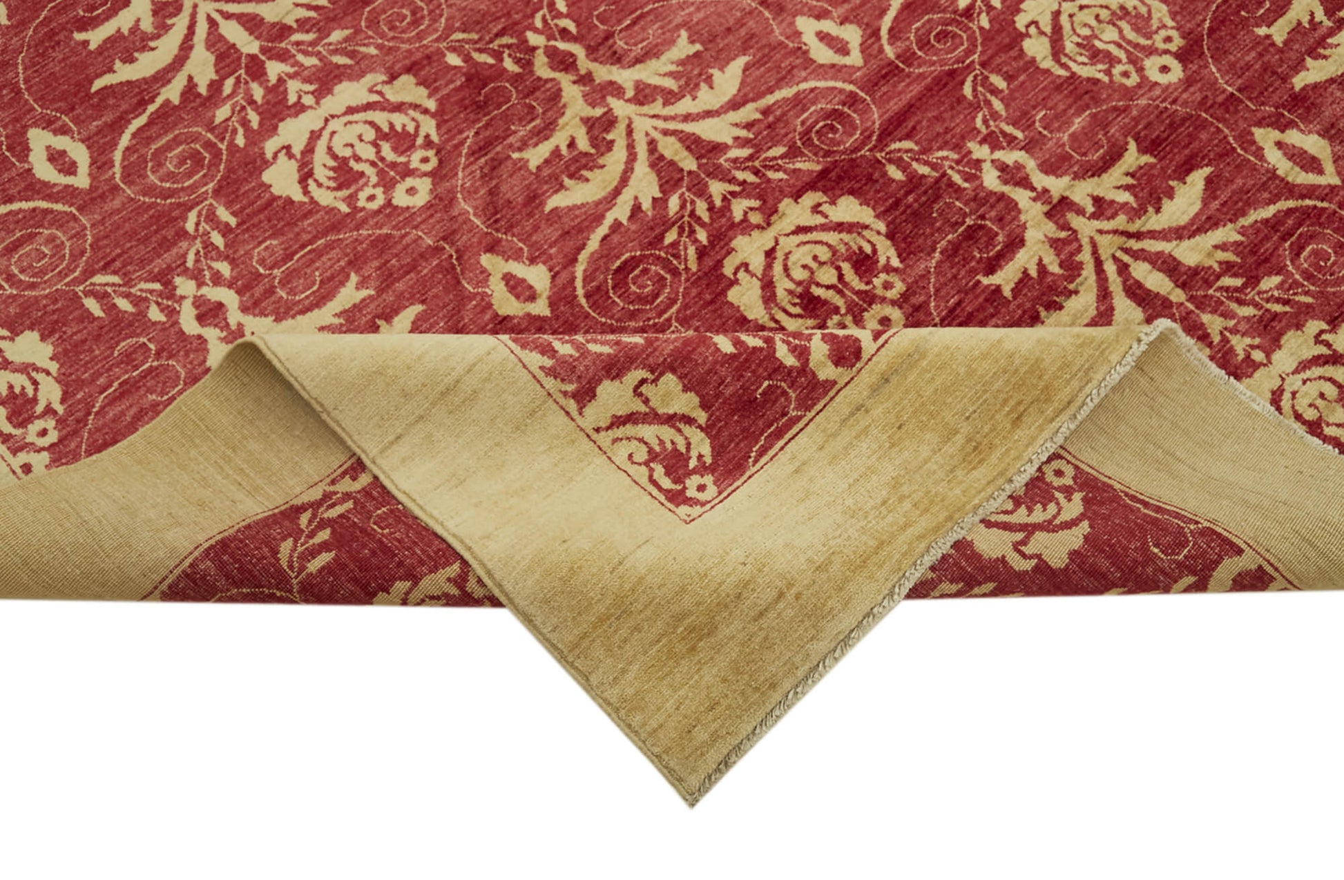 Tebriz Kırmızı Klasik Pamuk Yün El Dokuma Halısı 304x422 Agacan