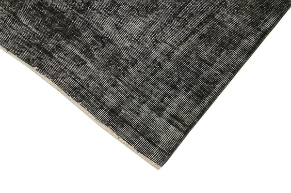 Overdyed Vintage Siyah Eskitme Pamuk Yün El Dokuma Halısı 185x297 Agacan