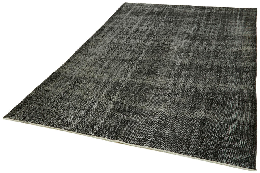 Overdyed Vintage Siyah Eskitme Pamuk Yün El Dokuma Halısı 184x300 Agacan
