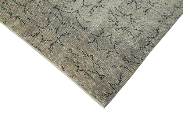 Overdyed Vintage Gri Eskitme Pamuk Yün El Dokuma Halısı 156x256 Agacan