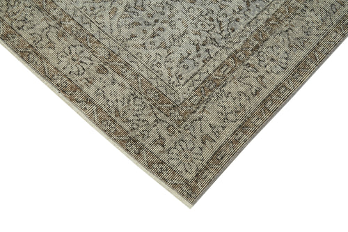Overdyed Vintage Gri Eskitme Pamuk Yün El Dokuma Halısı 150x272 Agacan