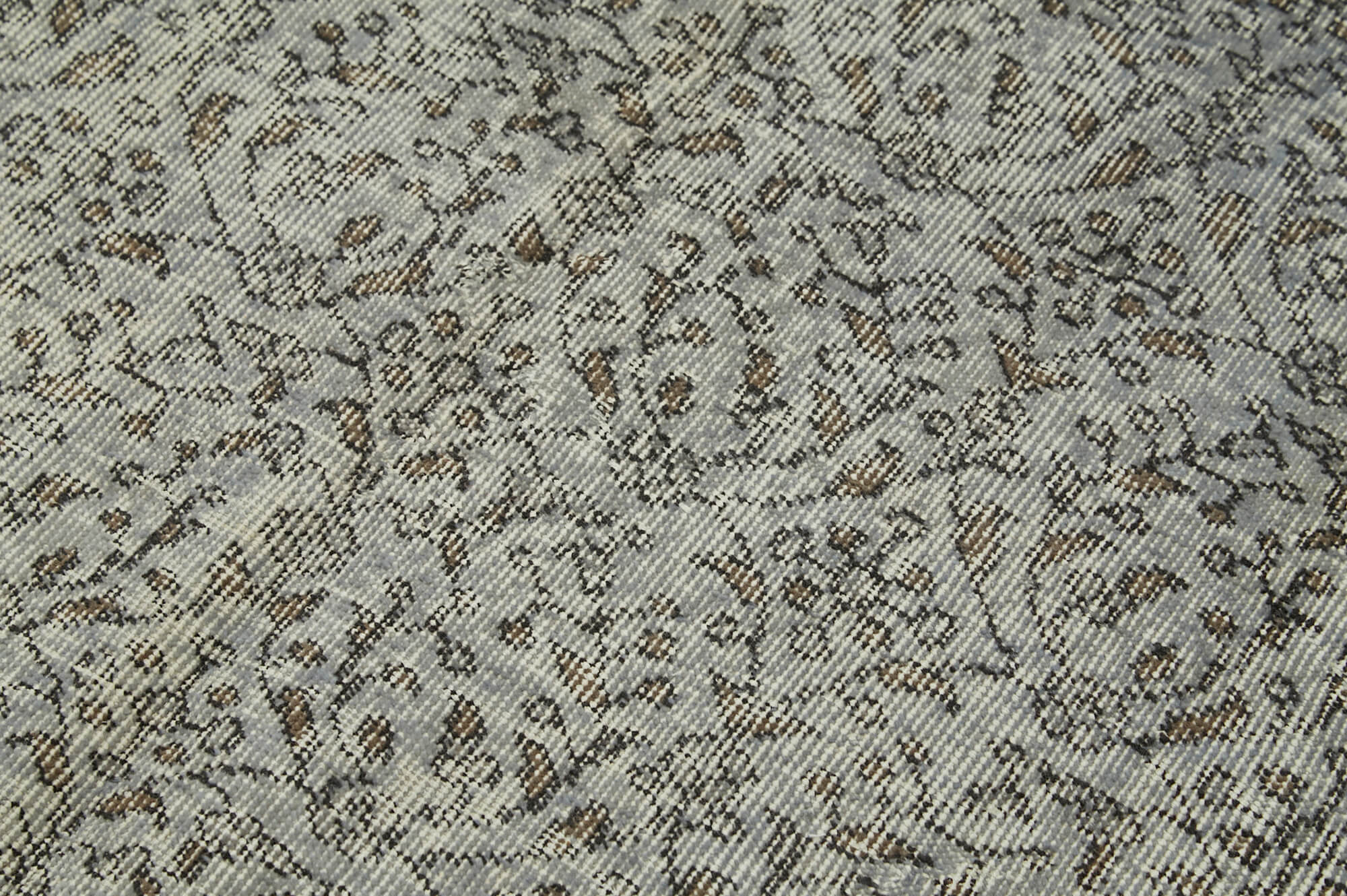 Overdyed Vintage Gri Eskitme Pamuk Yün El Dokuma Halısı 150x272 Agacan