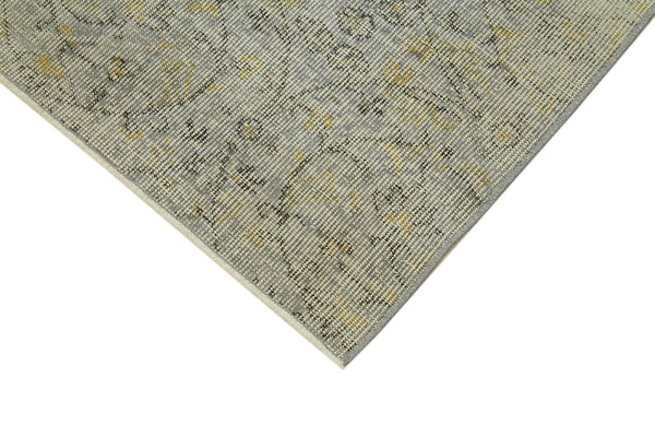 Overdyed Vintage Gri Eskitme Pamuk Yün El Dokuma Halısı 144x250 Agacan