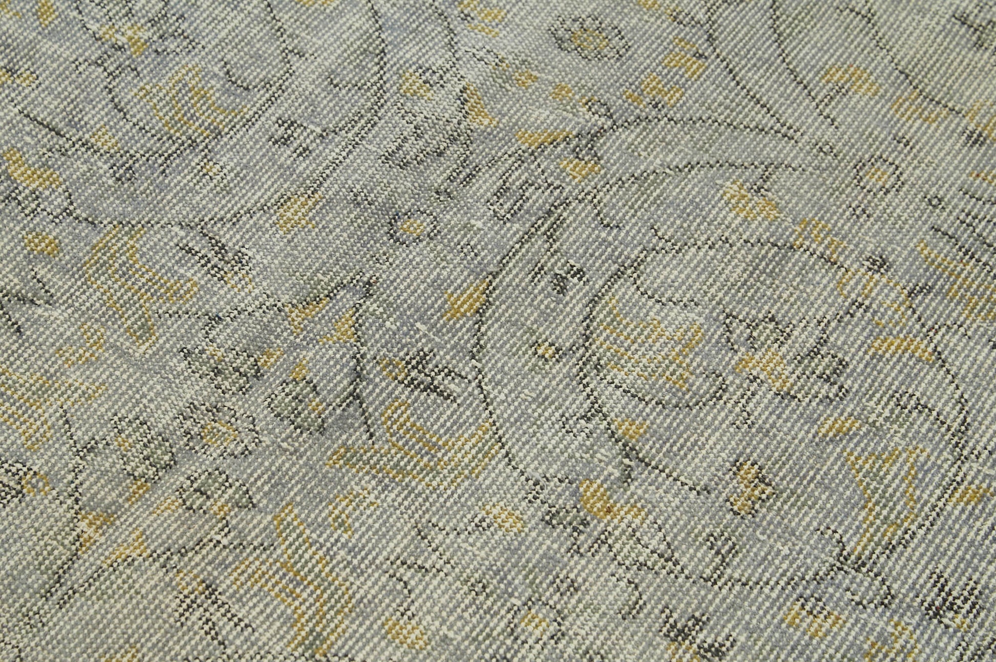 Overdyed Vintage Gri Eskitme Pamuk Yün El Dokuma Halısı 144x250 Agacan