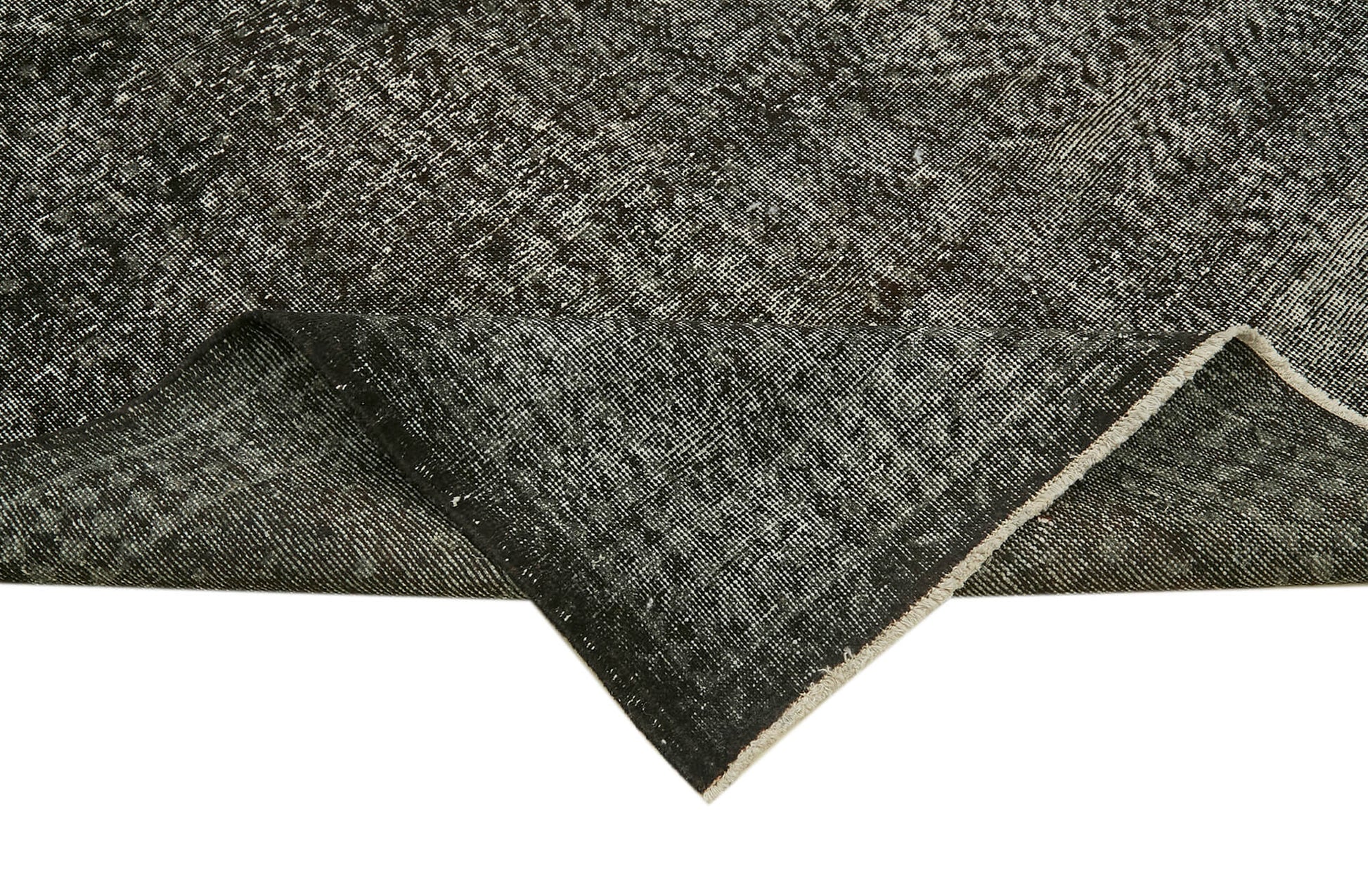 Overdyed Vintage Siyah Eskitme Pamuk Yün El Dokuma Halısı 167x296 Agacan