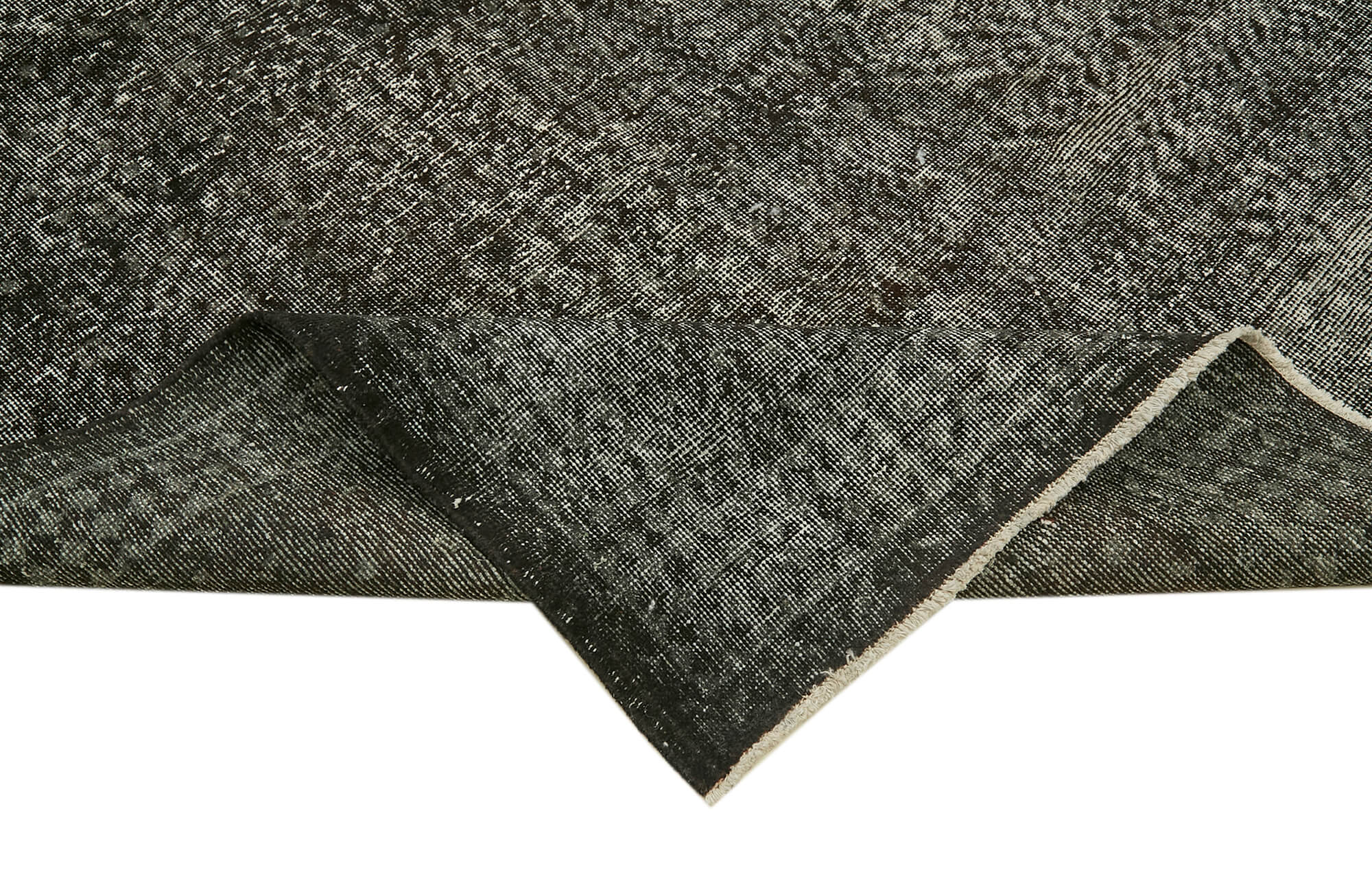 Overdyed Vintage Siyah Eskitme Pamuk Yün El Dokuma Halısı 167x296 Agacan